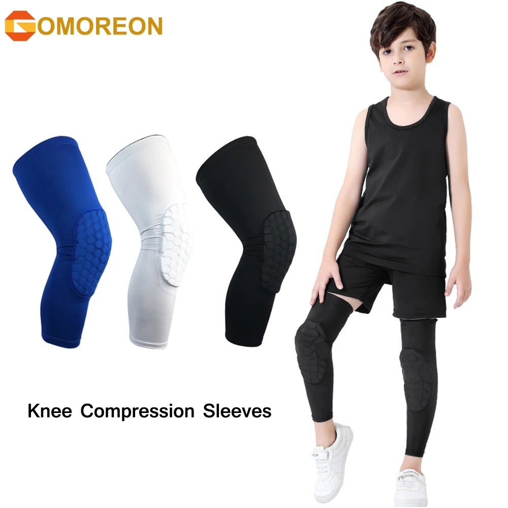 Youth Cycling Gear - Joelheiras de compressão em favo de